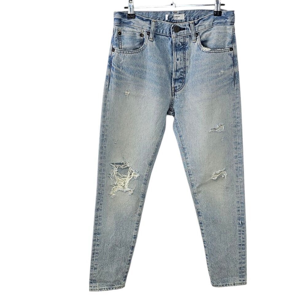 Moussy Vintage Womens Distressed Button Fly Skinny Jeans, Size 26